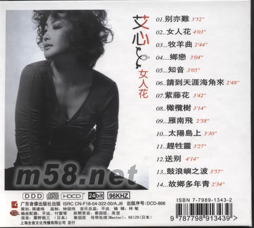 艾心 女人花專輯背面圖片
