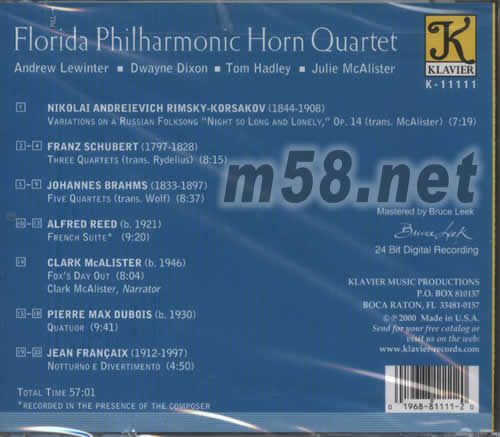 新古典作品NEW CLASSICS 4HORNS專輯背面圖片