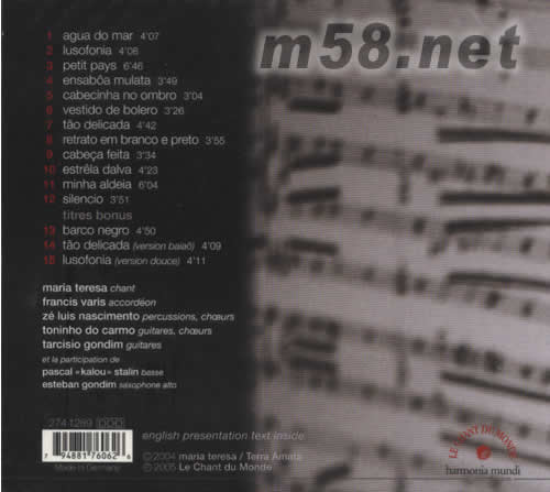 LUSOFONIA專輯背面圖片