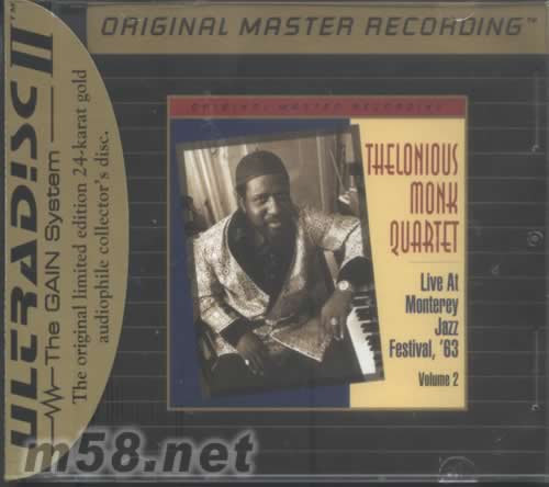 爵士鋼琴大師THELONIOUS MONK QUARTET蒙特利的現場演奏會(24K金碟)專輯正面圖片