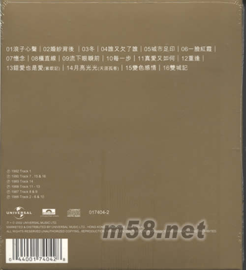 真經典 徐小鳳專輯背面圖片