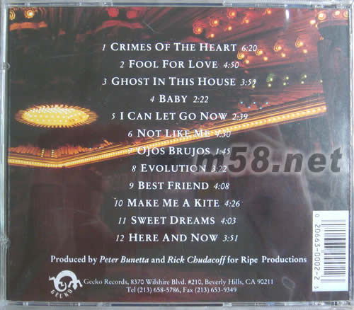 子夜場 MIDNIGHT Matinee專輯背面圖片