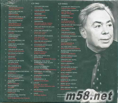 Andrew Lloyd Webber 韋伯 60周年 3CD慶生盤專輯背面圖片