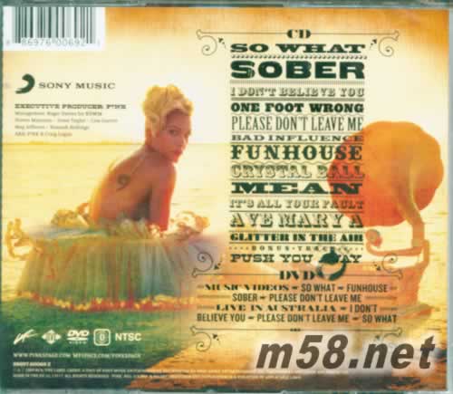 Funhouse:The Tour Edition 紅粉佳人 游樂園里 歐版專輯背面圖片