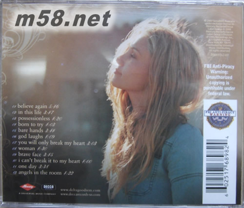 Delta(美版)專輯背面圖片