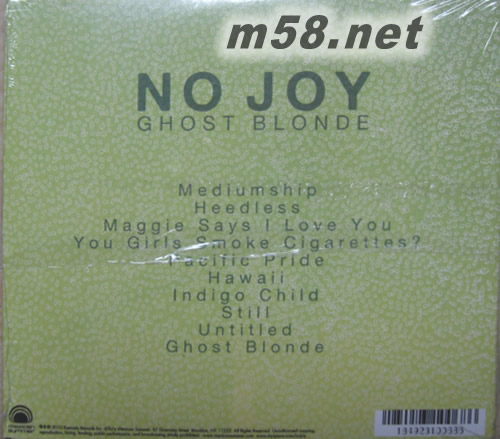 Ghost blonde專輯背面圖片