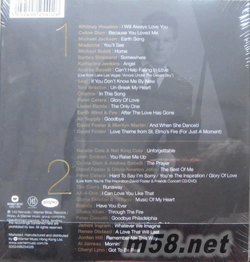 THE MAGIC OF DAVID FOSTER & Friends專輯背面圖片