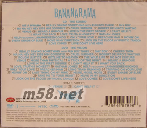 30 Years of Bananarama (CD+DVD)專輯背面圖片