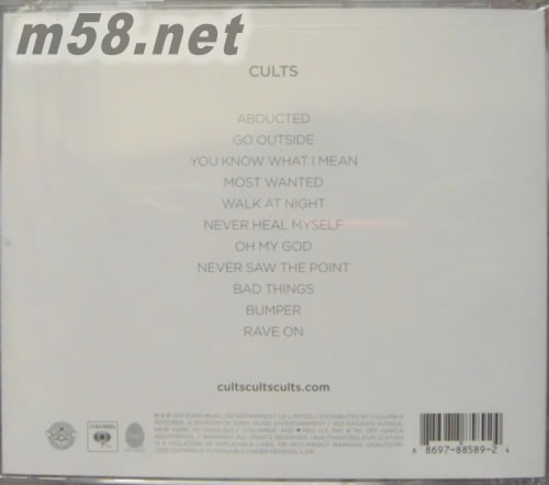 Cults 同名專輯美版專輯背面圖片