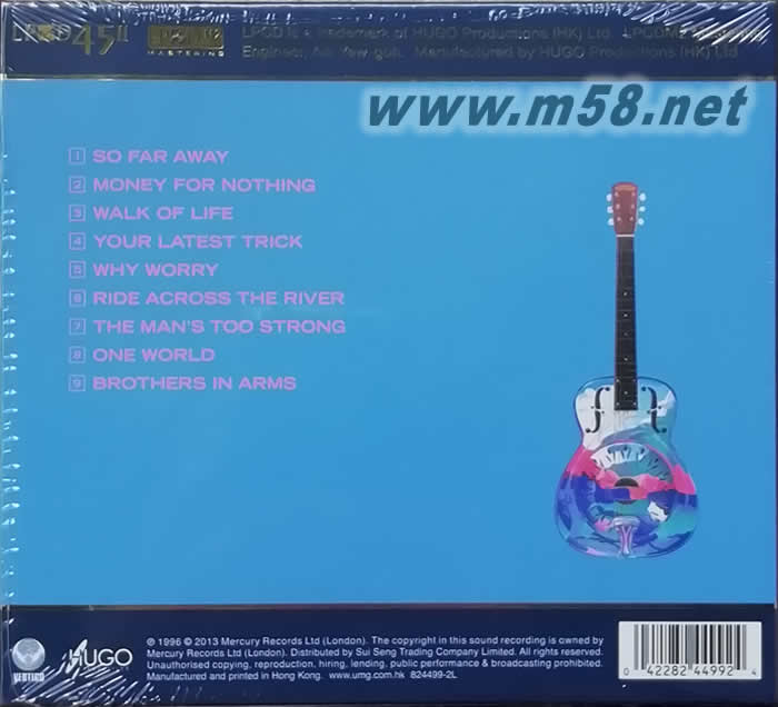 手足情深 BROTHERS IN ARMS LPCD45 首批限量版專輯背面圖片