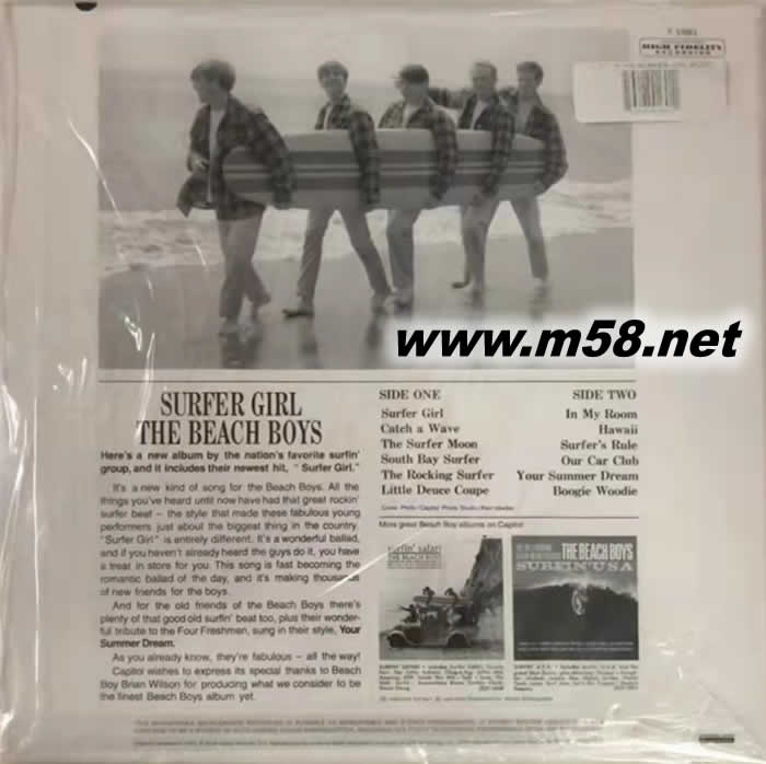海灘男孩合唱團 Surfer Girl 黑膠專輯背面圖片