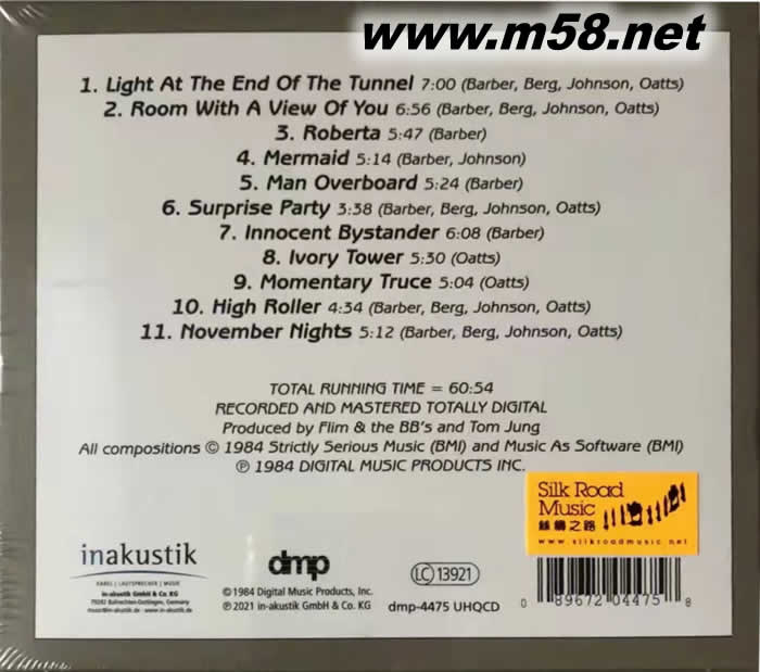 隧道Tunnel 爵士四重奏(貝斯、鼓、鋼琴、木管) UHQCD專輯背面圖片