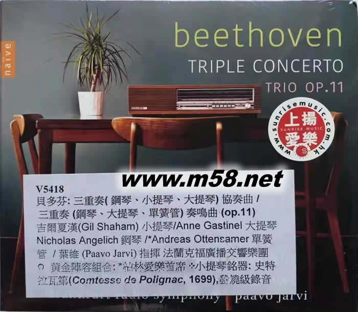 Beethoven: Triple Concerto & Trio Op. 11貝多芬三重奏(鋼琴、小提琴、大提琴、單簧管)專輯正面圖片