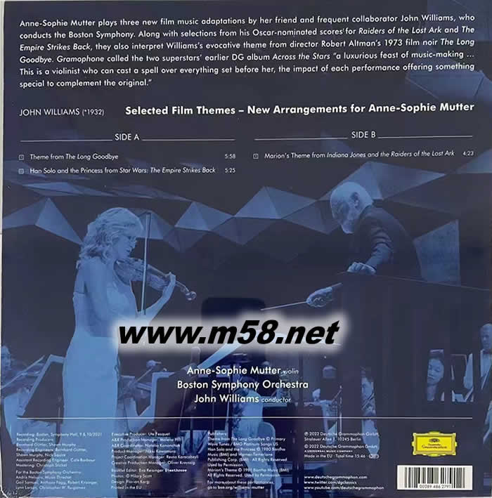 約翰威廉姆電影音樂(lè)選 WILLIAMS: Selected Film Themes 小提琴協(xié)奏曲 黑膠專輯背面圖片