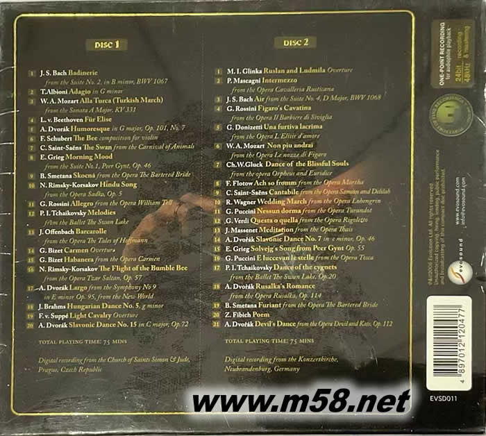 古典時刻CLASSICAL MOMENTS CZEEH CHAMBER MPHILHARMONIC專輯背面圖片